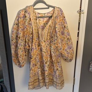 Billabong Floral Mini Dress in Purple and Yellow